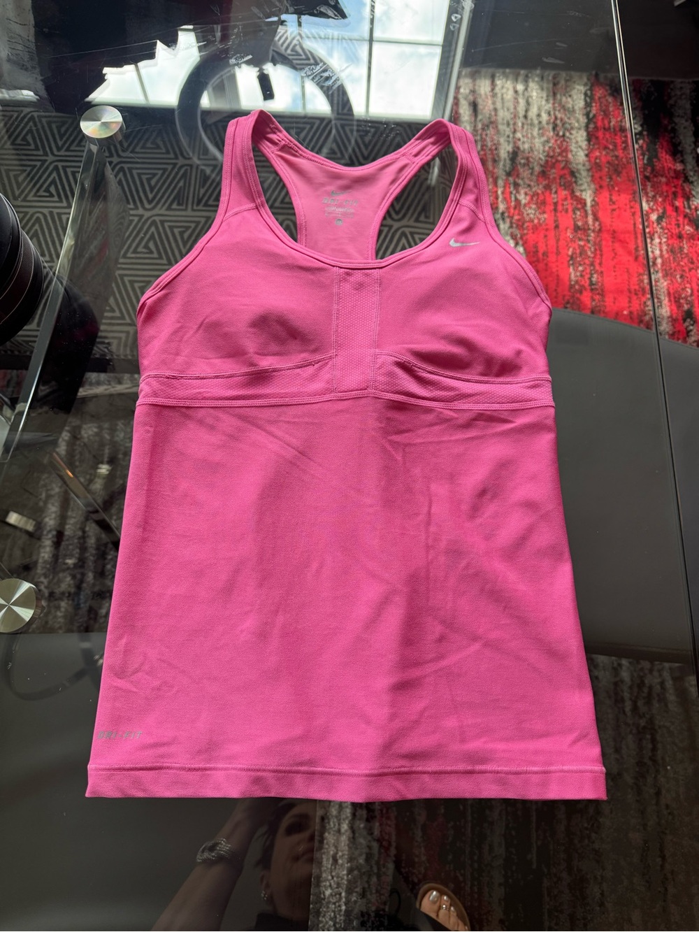 Nike Dri-Fit Racerback Tennis Tank in Pink.